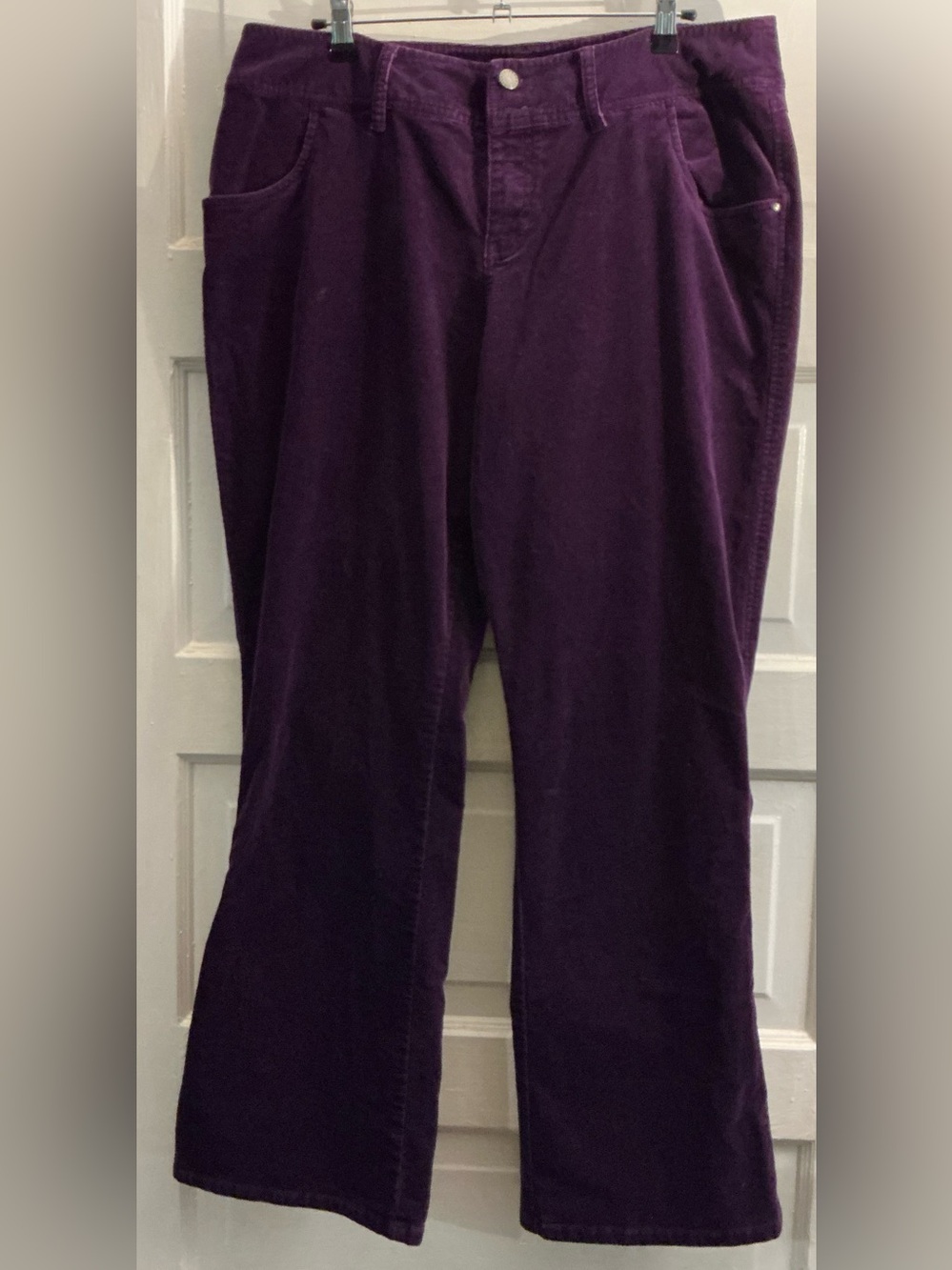 Lane Bryant Size 16 Average Purple Corduroy Bootcut Pants Stretch Cotton